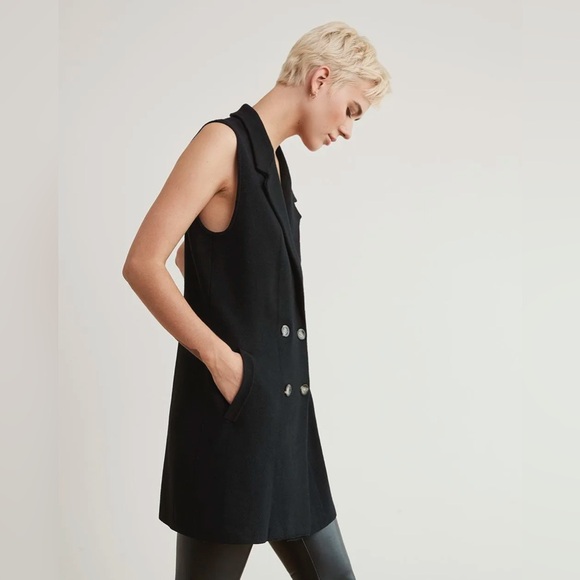 RW&CO Long Double-Breasted Knit Vest L nwt - Picture 4 of 8